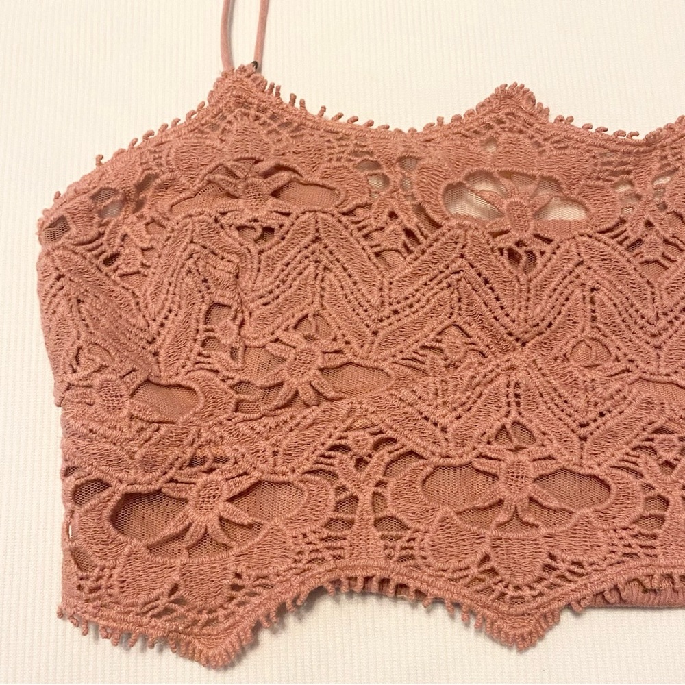 Free People FP One Athena Bralette Smoke Rose Pink - Picture 3 of 6
